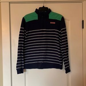 Boy’s XL Navy, Green and White Vineyard Vines Quarter-zip